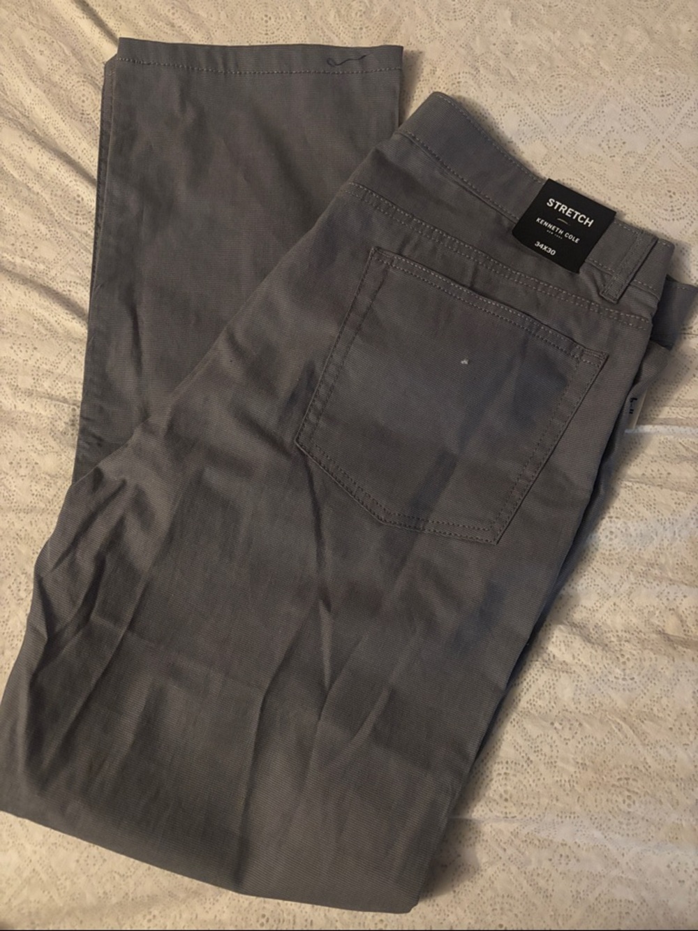 Kenneth Cole Men's Gray Stretch Chinos